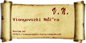 Visnyovszki Nóra névjegykártya