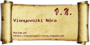 Visnyovszki Nóra névjegykártya